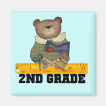 Bear with Ruler 2nd Grade Tshirts and Gifts Refrigerator Magnet