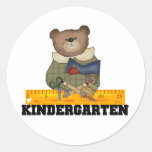 Bear with Ruler Kindergarten Round Sticker