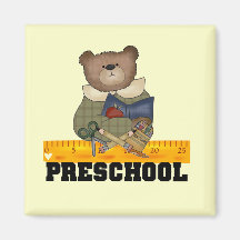 Bear with Ruler Preschool Tshirts and Gifts Refrigerator Magnets