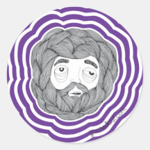Beard Ball Round Sticker