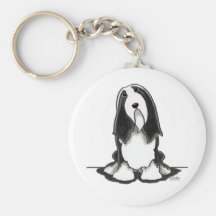 Bearded Collie Beardie Sit Pretty Keychain