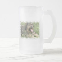 Bearded Collie Frosted Beer Mug
