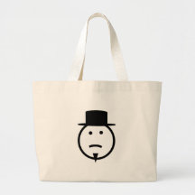 Bearded frown face tophat gear canvas bags