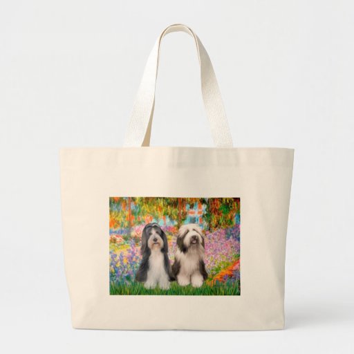 Beardie Pair 2 - Garden Canvas Bags