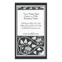 Beardsley Black and White Pomegranite Photo Busine Business Card