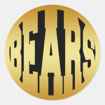 BEARS - GOLD TEXT STICKER