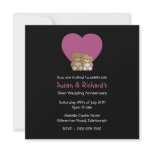 Bears in Love Heart Anniversary Party Invitation