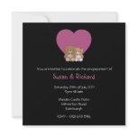 Bears in Love Heart Engagement Invitation