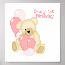 Beary 1st BIrthday (GIRL) Print