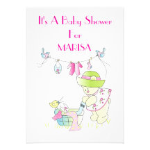 Beary Busy Baby Shower Invitation