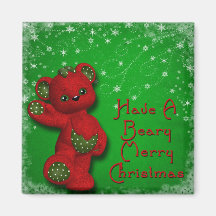 beary christmas1 fridge magnet