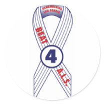 Beat ALS Round Stickers