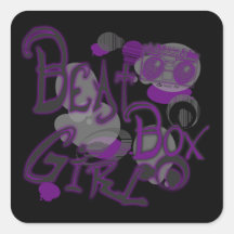Beat Box Girl Purple Stickers