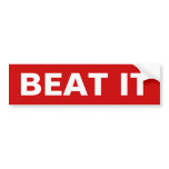 Beat It Bumper Sticker 1980's bumper stickers