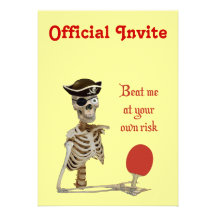 Beat Me Pirate Ping Pong Personalized Invites