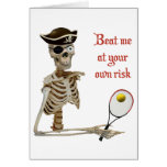 Beat Me Tennis Pirate Greeting Card