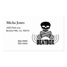 Beatbox Skull & Crossbone Mics Business Card Templates