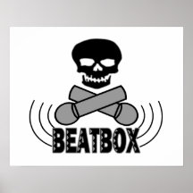 Beatbox Skull & Crossbone Mics Print