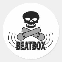 Beatbox Skull & Crossbone Mics Sticker