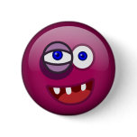 Beaten up purple pinback button