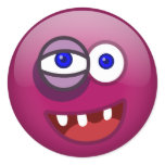 Beaten up purple stickers