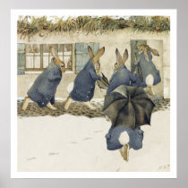 Beatrix Potter Rabbit Christmas Party Poster Print