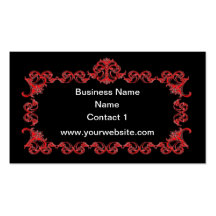 Beau carte de visite floral grunge rouge vintage