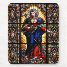 Beau coeur sacré religieux de Vierge Marie Tapis De Souris