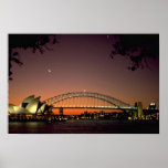Beau coucher du soleil : Coucher du soleil au port Affiche