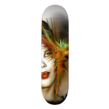 Beauté asiatique plateau de skate