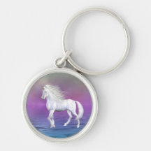 Beauté blanche Keychain de licorne Porte-clé