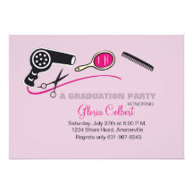 Beautician Beauty School Graduation Invites