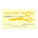 Beautician Golden Scissors Salon Business Card