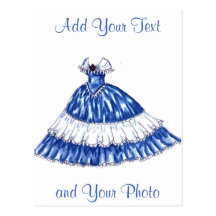 Beautiful 1800's Gown Postcard