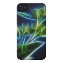 Beautiful Abstract Teal Lime Green Flower Art Case-Mate iPhone 4 Case