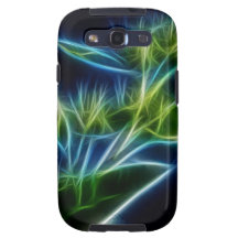 Beautiful Abstract Teal Lime Green Flower Art Samsung Galaxy S3 Cover