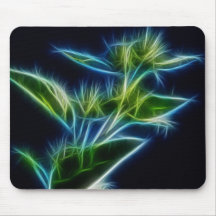 Beautiful Abstract Teal Lime Green Flower Art Mouse Pads