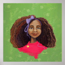 Beautiful  African American girl portrait Poster
