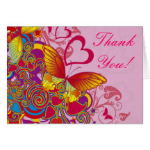 Beautiful and Colourful Thank You Card , Butterfly