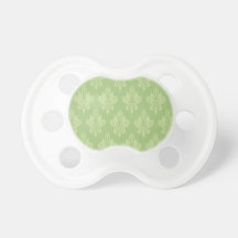 Beautiful and Green Damask Baby Pacifiers