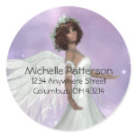 Beautiful Angel Design 3 Address Labels Round Sticker