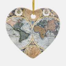 Beautiful Antique Atlas Map Christmas Tree Ornaments