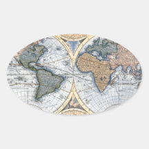 Beautiful Antique Atlas Map Stickers
