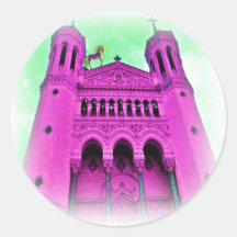 Beautiful architecture,unicorn round sticker