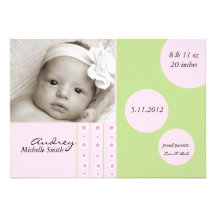 Beautiful baby - baby announcement card