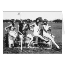 Beautiful Bathing Beauties On Ice Greeting Cards