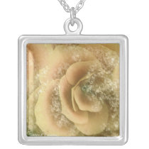 Beautiful Begonia, floral Yellow Peach, Necklace