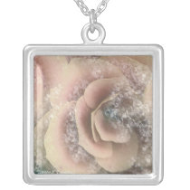 Beautiful Begonia, Pink & Winter White, Necklace