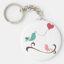 Beautiful birds in love keychain