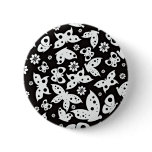 Beautiful Black and White Butterflies Pinback Buttons